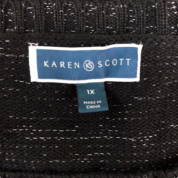 KAREN Scott Festive Holiday Christmas Santa Sweater NWT Sz 1X - Picture 7 of 10